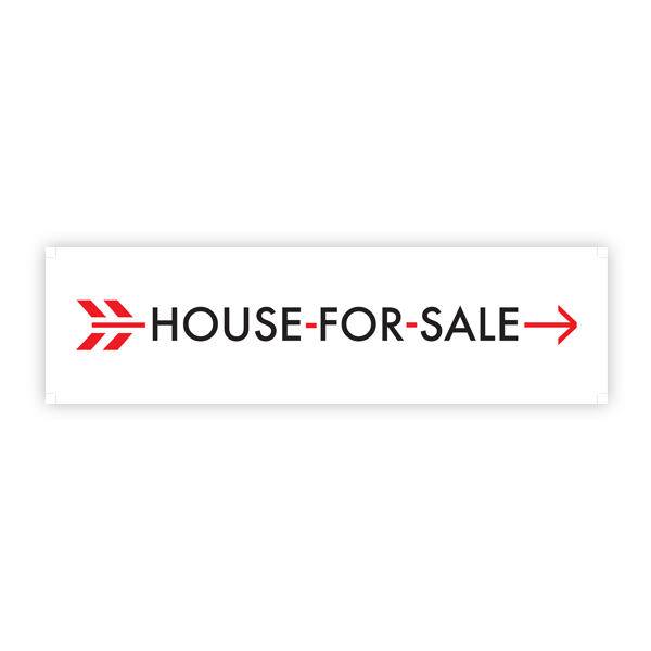 House For Sale - White w Red Arrow
