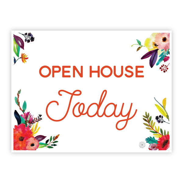 Open House Today - Coral Flowers