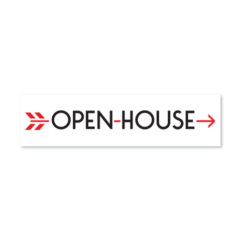 Open House - White w Red Arrow